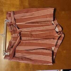 Torrid Size 14 shorts, salmon with white vertical stripes